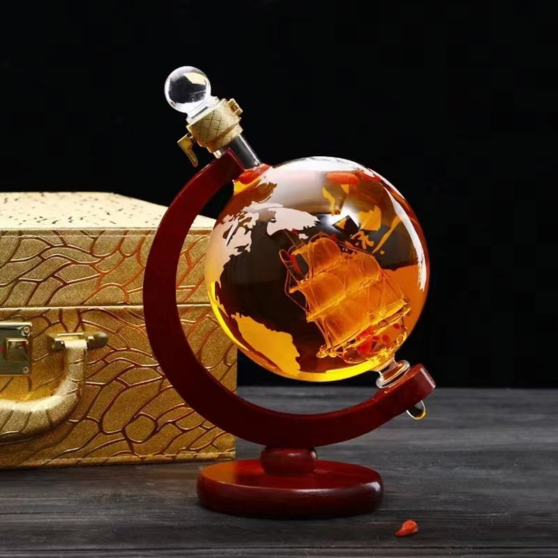 Wine Vodka Beer - Kreativer Global-Dekanter, Whiskey-Spender, anpassbarer Global-Wein-Dekanter für