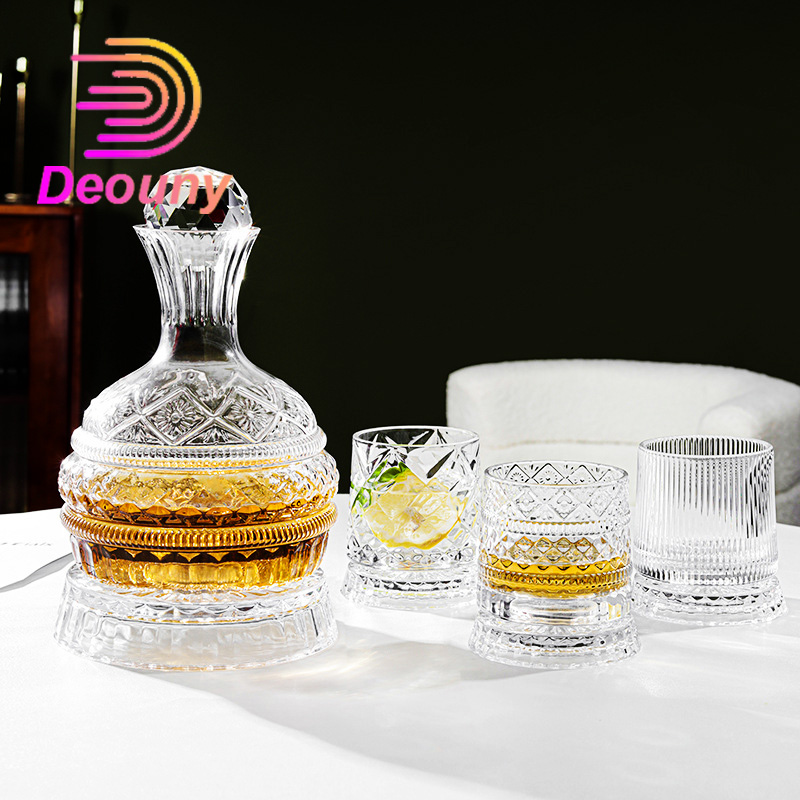 Wine Beer Glass Set - DEOUNY European Star Diamond rotierender Weindekanter