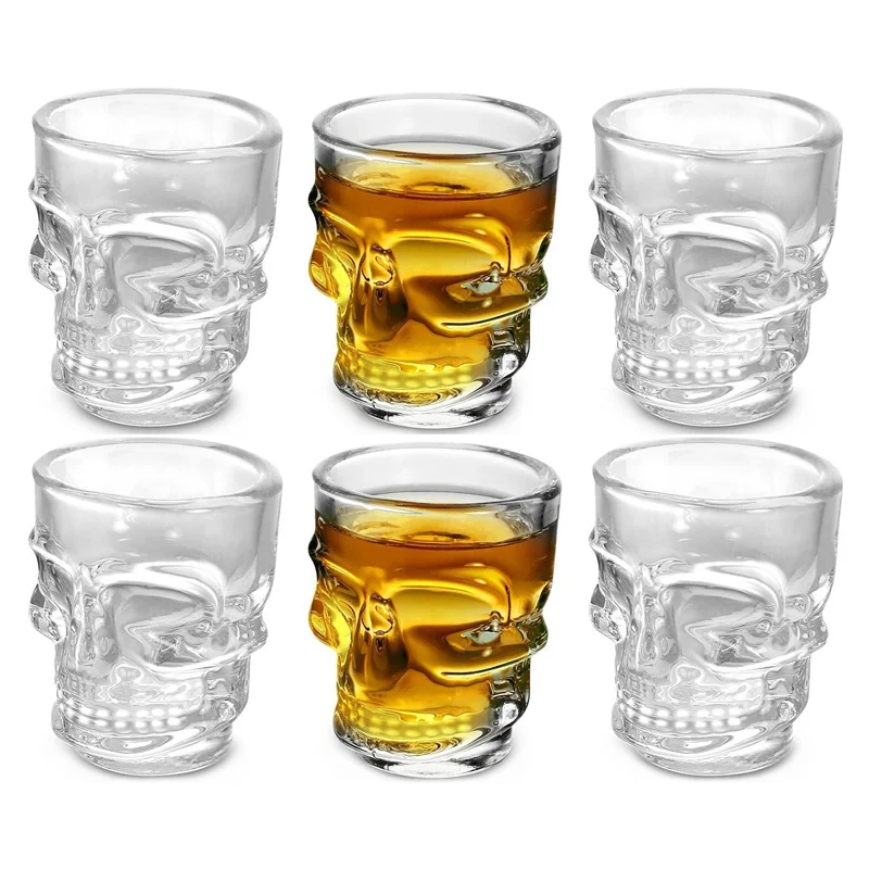 Wine Vodka Beer - 1/2Pcs Schädel Kopf Schnaps Glas Tasse