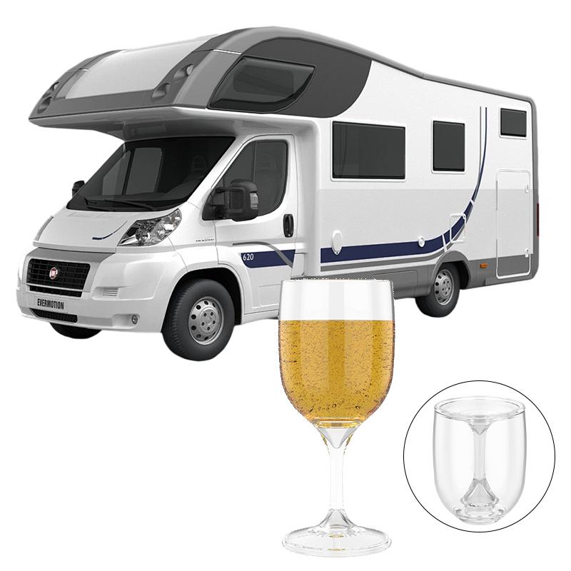 Wine & Beer Quito - Tragbarer Weinglas-Becher für Wohnmobile, zusammenklappbar, unzerbrechlich,