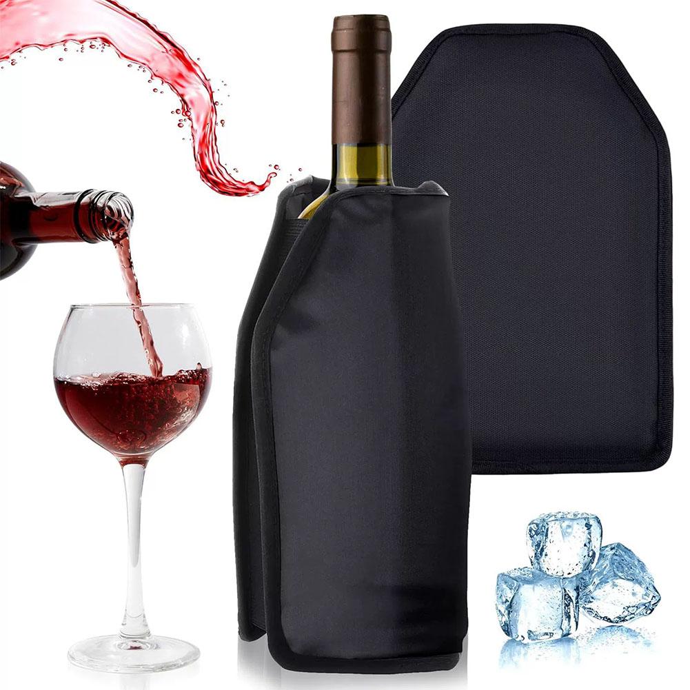 Wine Chiller Sleeve - Wiederverwendbare Eisweinkühler-Hülle, freistehender Gel-Flaschenkühler für Rot-,