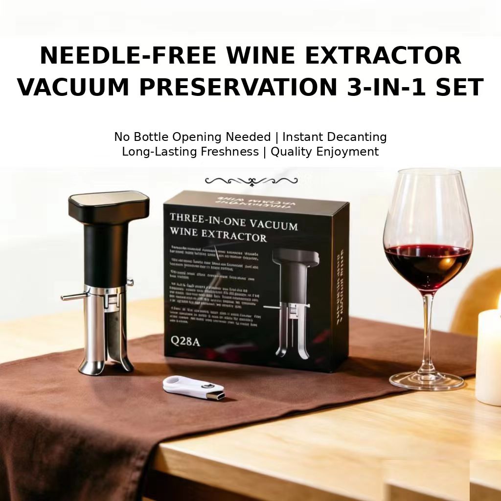 Wine Beer Opener - Weinflaschen-Korkenzieher, Flaschenöffner, Küchen-Weinextraktor und Vakuum-Konservierungs-Dekanter-Set -