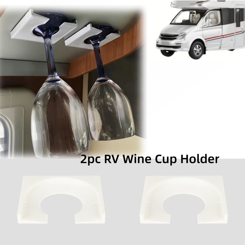 Wine & Beer Quito - 2-teiliger Weinbecherhalter für Wohnmobile mit selbstklebendem