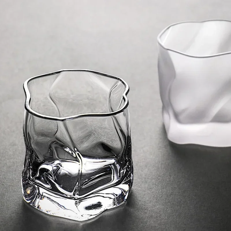 Wine Beer Glass Set - Kreatives Kristall-Whisky-Gläser-Set mit unregelmäßiger Form und