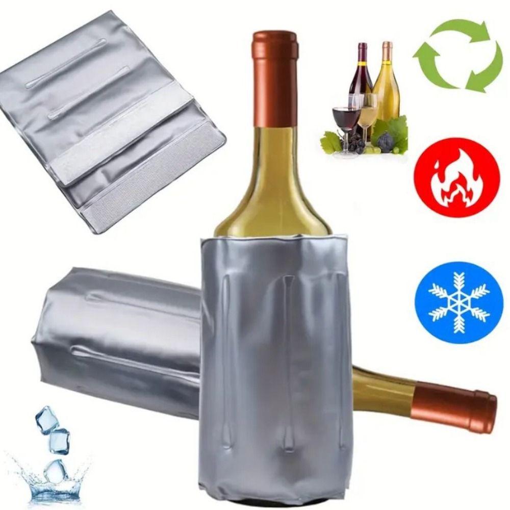 Wine Chiller Sleeve - Wiederverwendbare Weinkühltasche Grau Thermisch Isolierte Weinkühler-Hülle