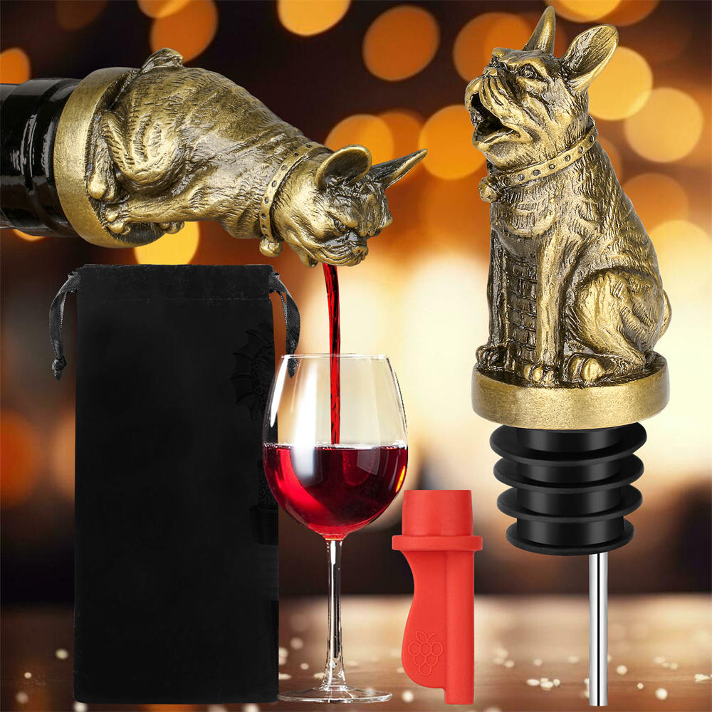 Wine Stopper Vacuum - Niedliche französische Bulldogge Wein Pouer Flaschenverschluss