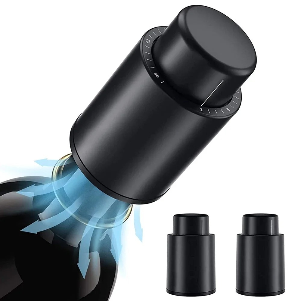 Wine Stopper Vacuum - Wiederverwendbarer Vakuum-Weinstopfen, Luftdichte Aufbewahrung, Weinflaschenverschluss mit