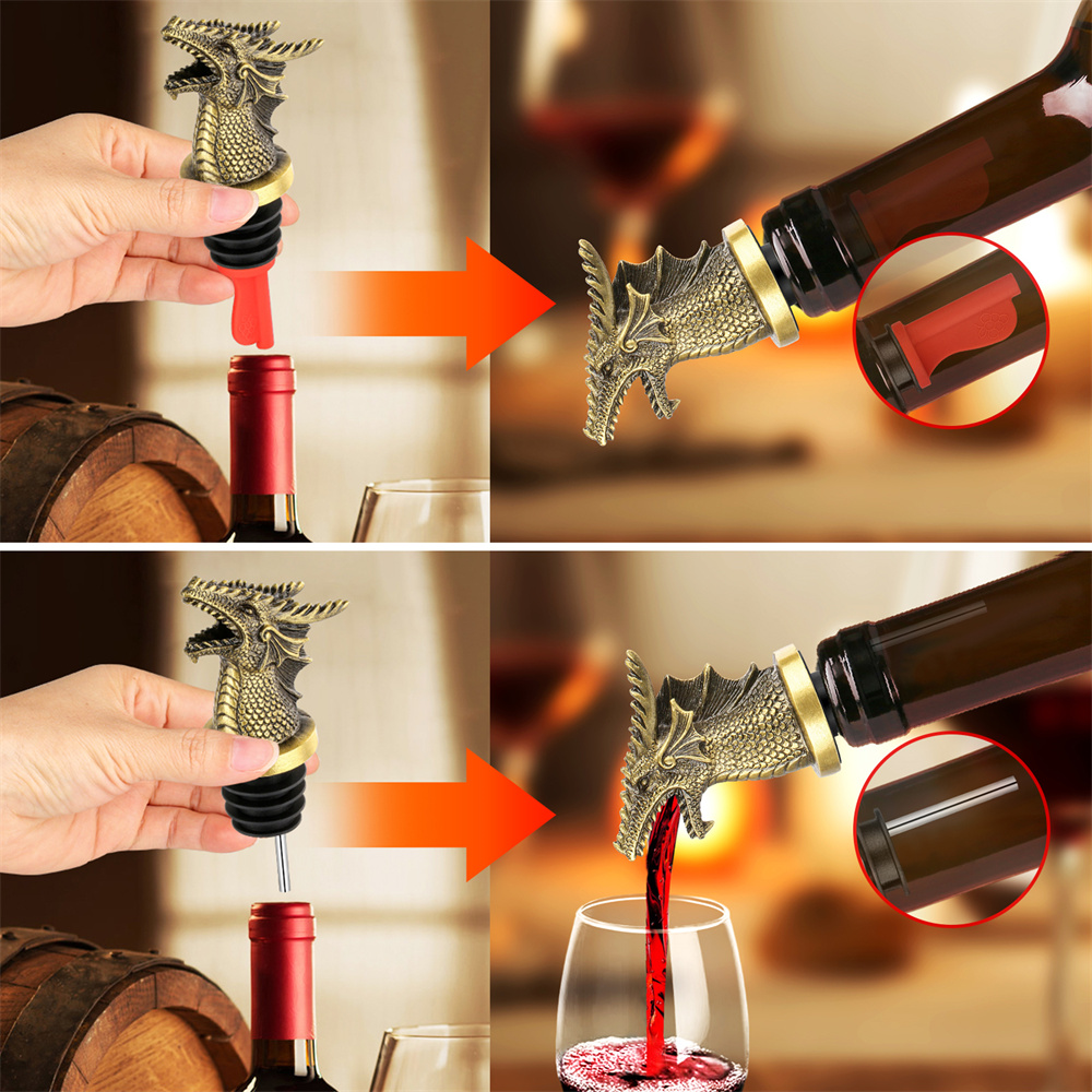 Drachen-Dekor Weinflaschenvers – Wine Stopper Vacuum Bewertung und Preis
