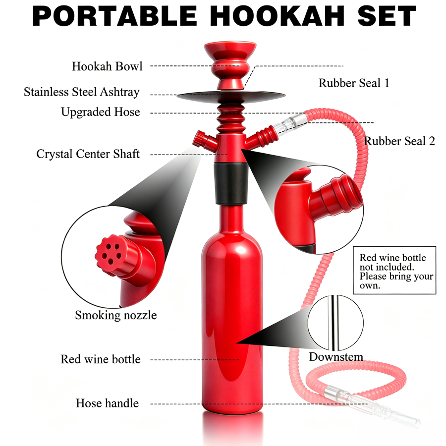 Tragbares Weinflaschen-Shisha- – Wine Vodka Beer Bewertung und Preis