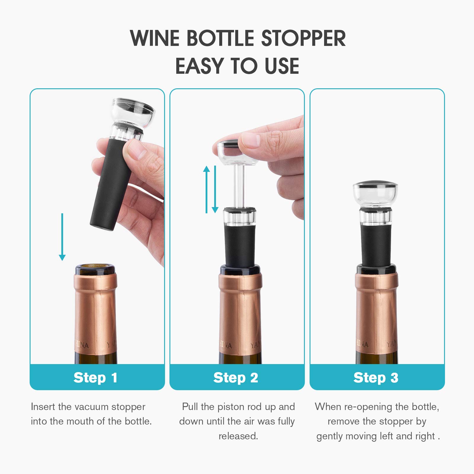4er-Pack Weinverschlüsse mit e – Wine Stopper Vacuum Bewertung und Preis